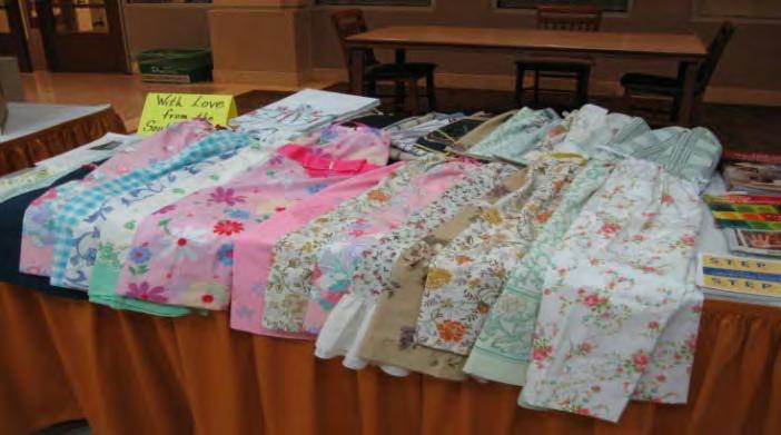 A total of 1, pillow case dresses and shorts were made by United Methodist Women members to be distributed to children of Haiti.
