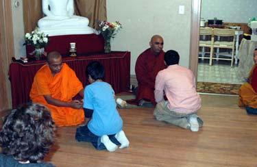 Bhante Sathi and Bhante Dhamma led a chanting and blessing for the new meditation center, and for the life, mind and journey of all those
