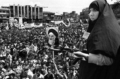 woman on guard at Khordad - 1979