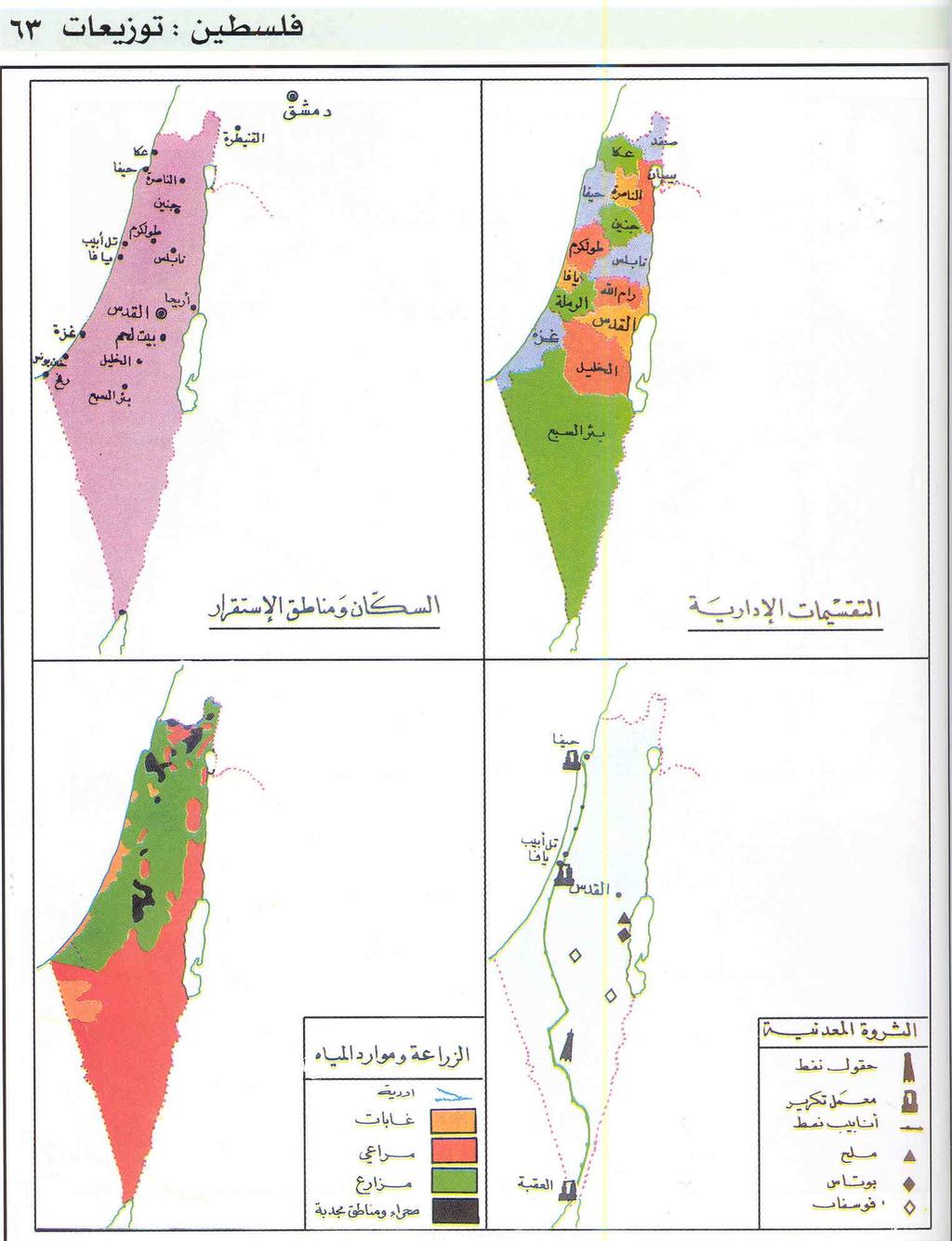 Palestine: Divisions Population and Settlement Administrative Division [Mandate period] Agriculture and