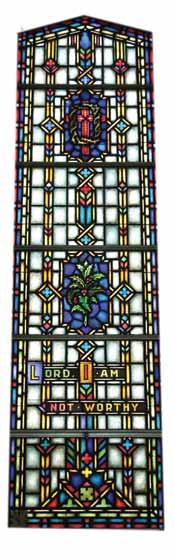 Each window also features a flower with special significance.