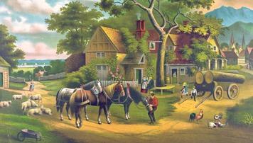 2. Life on a Farm Click to read caption The colonists developed an economy based on farming, commerce (buying and selling goods), and handcrafts. Nine out of ten people lived on small family farms.