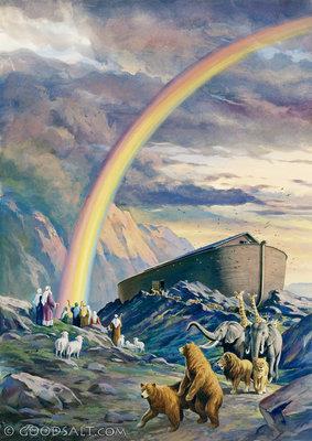 The rainbow first appeared in Genesis 9 after God made a covenant with Noah that promised He would never destroy the