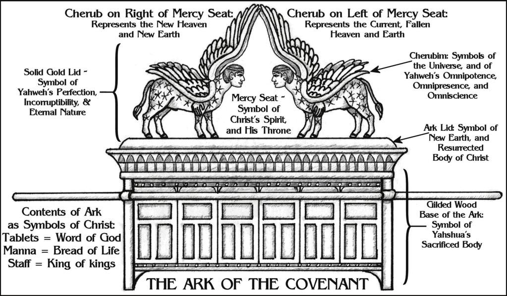 The Language of God in Prophecy Page 260 This arrangement of the Cherubim on lid of the Ark of the Covenant that represented Christ s divinity had deep allegorical significance.