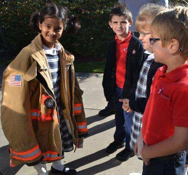 Students learned about getting low to the ground and how to get safely out of a building when there is a lot of smoke in the air.
