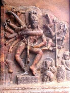 form of the particular deity. The symbolism has been adopted in more serene methods in thechalukya period. (Pic. 4, 5) 4. Nataraja, cave No.1, Badami.