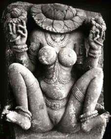 The head less goddess depict as the fertility object. Even today similar symbolic art forms are associated with the faith in the imagery. 13.