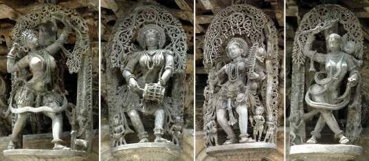 experimentations in Temple forms and also very intricate designs. The sculptures represent the most advance technological developments. Apsara sculptures are shown with various forms.
