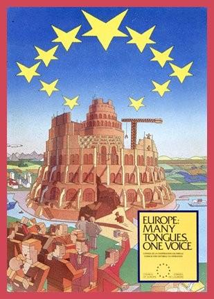 A poster circulated by the Council of Europe, picturing the tower of