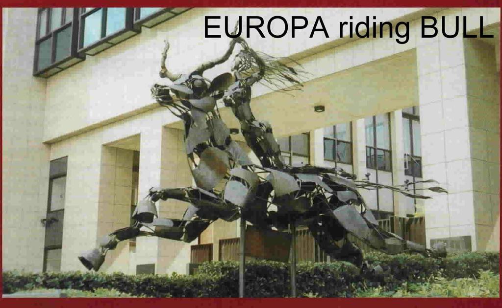 Statue of Europa riding the bull, near the
