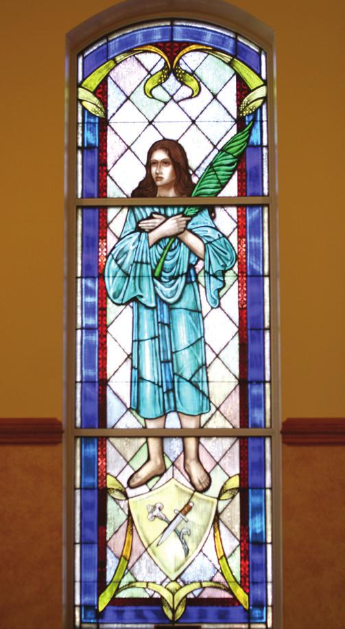 The Images of the Holy Ones Each of the other stained glass windows have a significance to the Roncalli Family.
