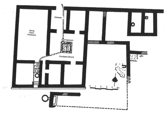 House of the Vettii at Pompeii Atrium (courtyard) 33ft x 33ft Triclinium (dining room) 13ft x