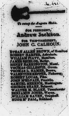 Document K Source: To sweep the Augean Stable. For President, Andrew Jackson. For Vice-President, John C.
