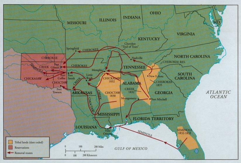The Trail of Tears Over the fall and winter of 1838-1839, these Cherokees set out on the long journey west.