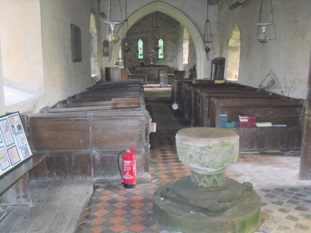 The inside of Holy Trinity Holdgate. There is much restoration work needed. Alas the interior of the church shows why the restoration funds are so sorely need.