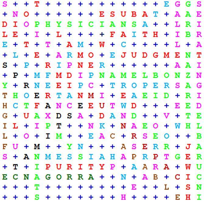 Word Search Puzzle SOLUTION (Over, Down, Direction) 1. ABUSE (14, 2, W) 2. ANTICIPATIONS (13, 13, NW) 3. ANXIOUS (7, 10, SW) 4. APPRECIATE (7, 10, NE) 5. ARROGANCE (9, 18, W) 6. AWAKEN (13, 10, SW) 7.