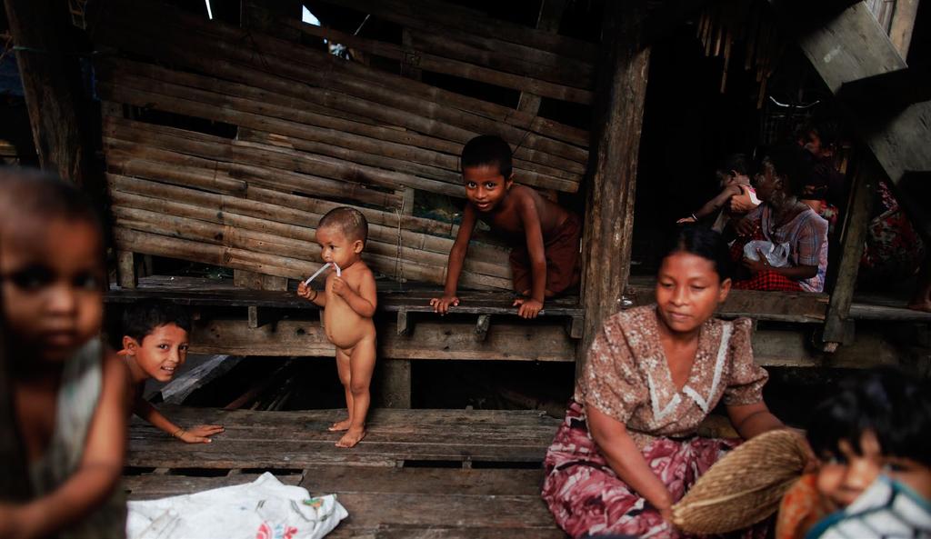 FRIENDLESS IN MYANMAR A STATELESS PEOPLE: A Rohingya family at a slum in the town of Sittwe. The UN has declared the ethnic minority virtually friendless in Myanmar.