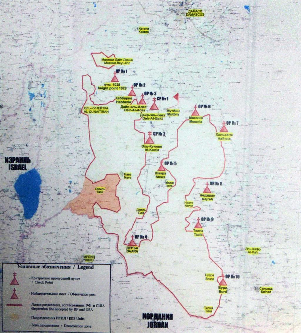 MICHAEL HERZOG RUSSIAN MAP OF SOUTHERN SYRIA DE-ESCALATION ZONE 1 6 T H