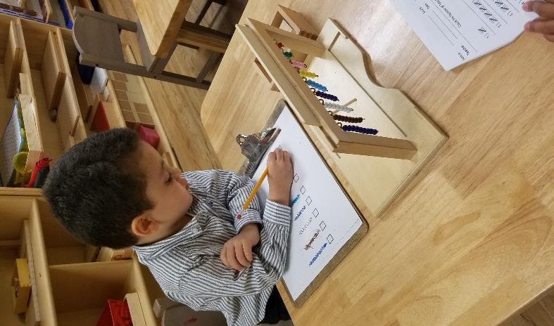 In Montessori, students learn-to-write not write-to-learn.