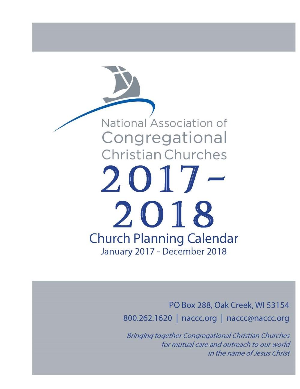 2017-2018 NACCC Planning Calendar Order Form Please send Two Year (2017-18) Calendars Price: $10.