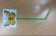 Make sure to fold along the dotted line and the caterpillar picture can move freely ALONG the straw and crawl inside the cocoon paper without pushing the straw in, so that the