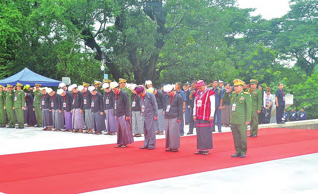 10 People pay tribute to Martyrs who were assassinated 71 years ago at the Martyrs Mausoleum in Yangon on the 71 st Martyrs Day yesterday.