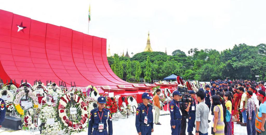 Religious Affairs and Culture Thura U Aung Ko, Central Committee Vice Chairman Yangon Region Chief Minister U Phyo Min Thein, senior Tatmadaw officers from Commander-in-Chief (Army) Office, Yangon