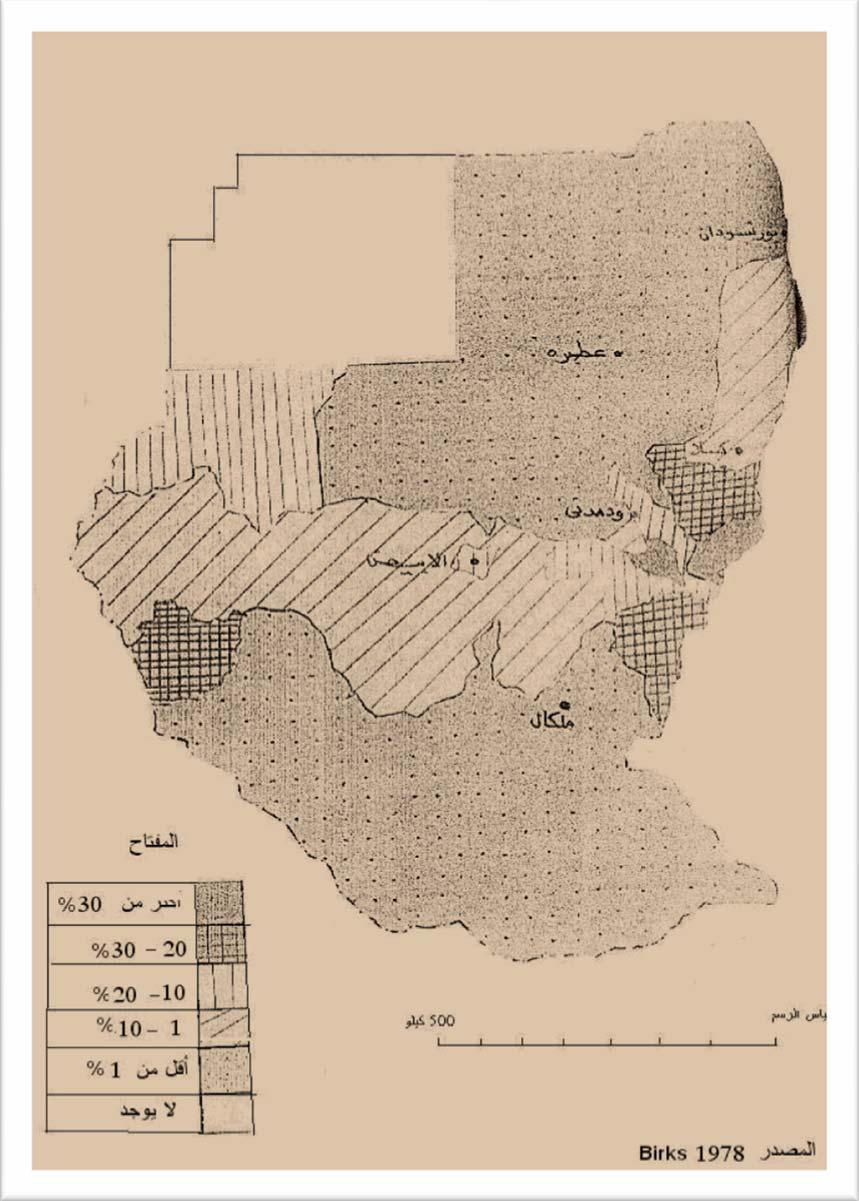 خريطة رقم (2) خريطة توضح ا نتشار عناصر غرب ا فريقيا في ولايات