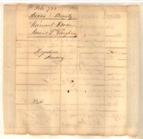 23 By 1852, while living in Independence, he made a claim in Nueces County and moved to the area between 1852 and 1860: Abstracts of Land Claims Complied from the