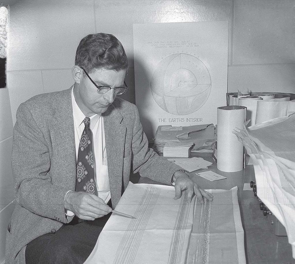 1950s Dr. Kenneth L. Cook in the 1950s examining seismograms from the Salt Lake City (SLC) recording station on the University campus (below). Dr. Cook assumed administrative responsibility for station SLC in 1952, including the routine transmission of seismographic data to the U.