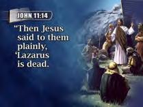 Then Jesus said to them plainly, Lazarus is dead.