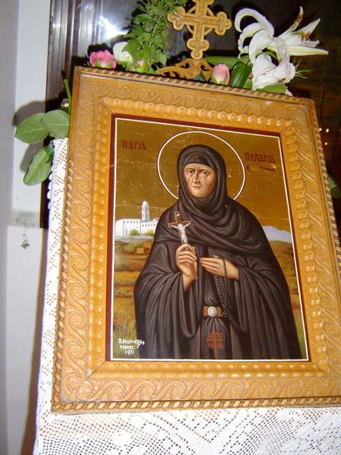 Evy Johanne Håland Figure 1. Agia (Saint) Pelagia in the Monastery of Kechrovounios, Tinos island. Photo by Evy Johanne Håland. charē: grace, i.e. the Blessed Virgin).