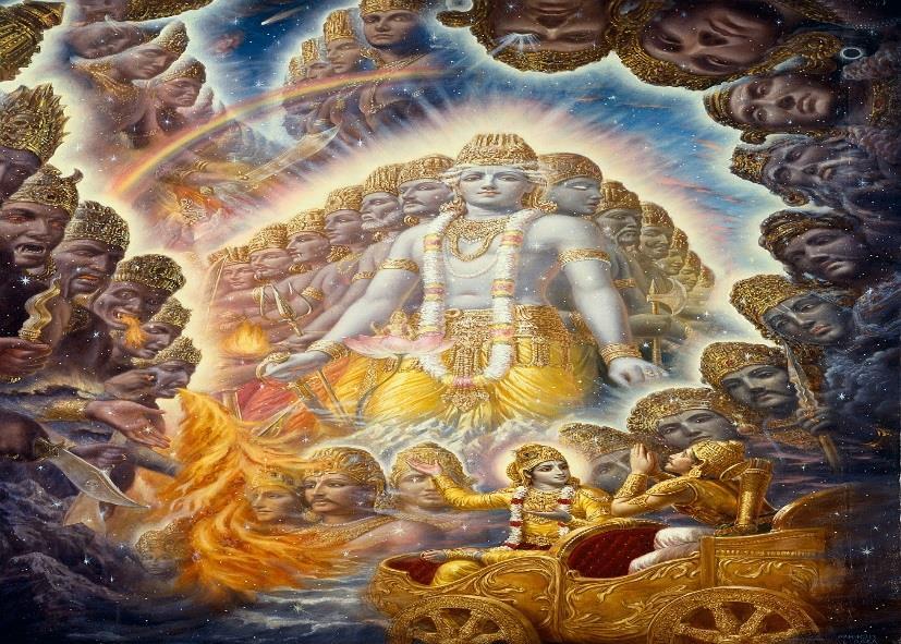 Inconceivable Opulence and Power Krishna showed His cosmic form to Arjuna.