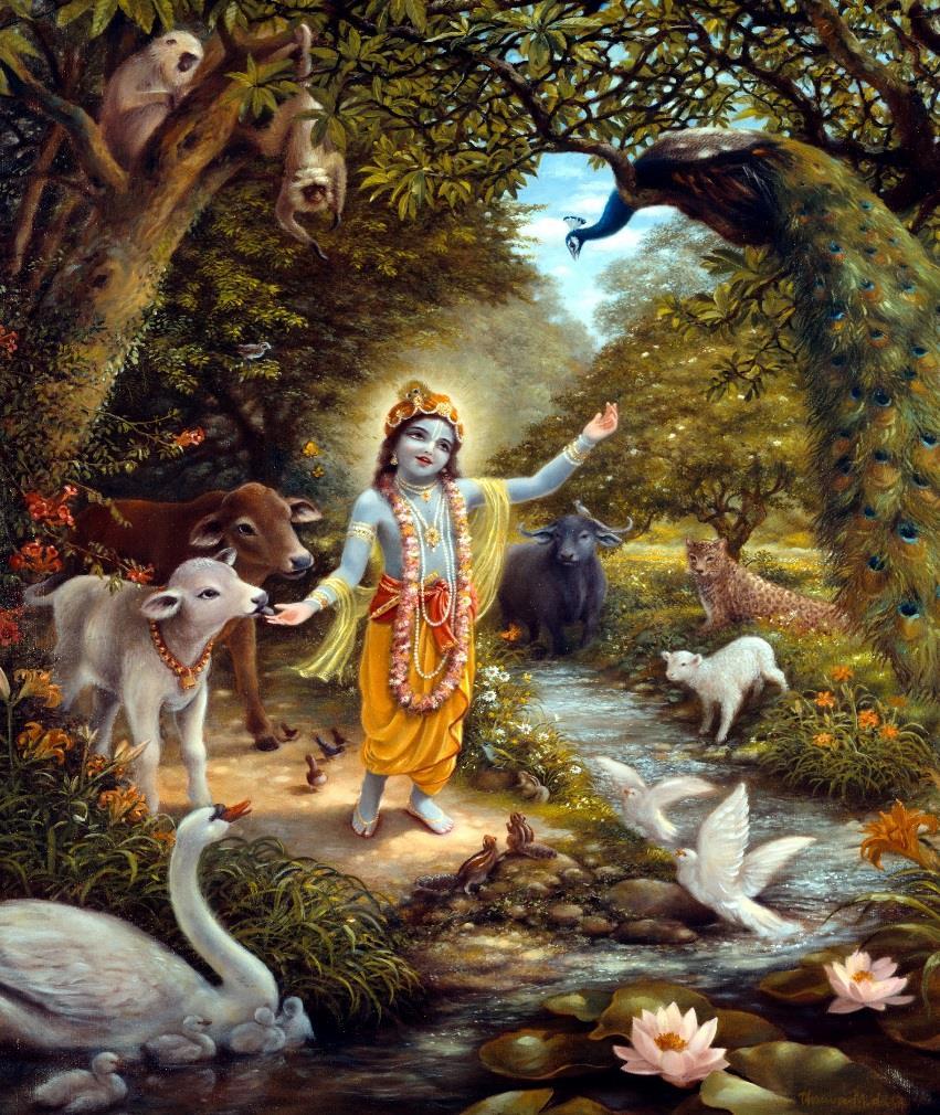 He appears and exhibits His transcendental forms and activities. Krishna appeared 5000 years ago and performed His transcendental pastimes for 125 years before going back to His abode.