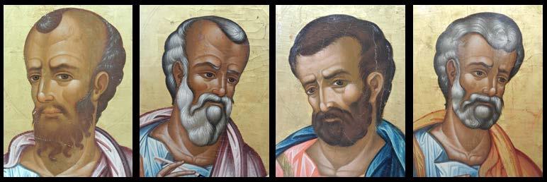 Four icons representing the Evangelists John and Mark, and the Apostles Peter and Paul, dating from the 16th century, were found in May 1995.