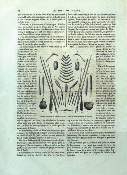 104 Researchers and Coranderrk Figure 3.5: Armes et ustensiles Dessin de Sellier, d apres les objects rapportes par l auteur.61 Source: Charnay (1880: 72).