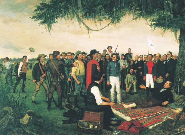After June 1836 A defeated Santa Anna surrenders to Sam Houston after the Battle of San Jacinto in this painting by William Henry Huddle.