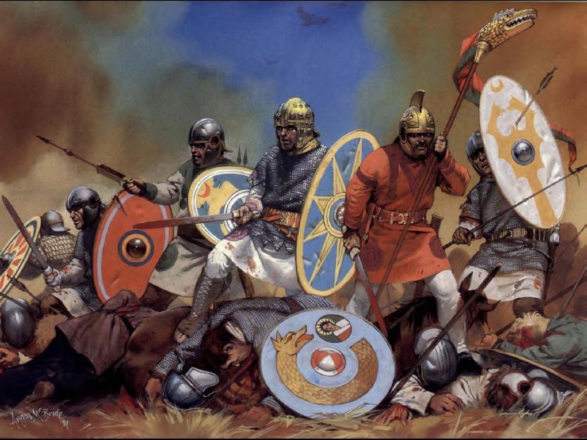 In the second half of the fourth century, from Asia moved into eastern Europe and put pressure on the Germanic Visigoths.
