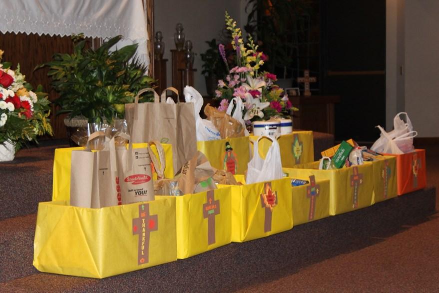 Faith Formation Thanksgiving Food Drive Our students in Faith Formation gathered to Thank God for their blessings and