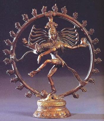 The well-known dancing figure of Shiva as Nataraja was evolved and fully developed during the Chola Period and since then many variations of this complex bronze image have been modelled.