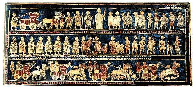 War Panel from the Standard of Ur, Ur (modern Iraq) ca. 2600 BCE. Multimedia.