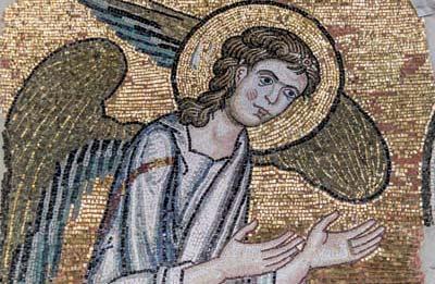 During restoration of the Basilica of the Nativity, at Bethlehem, a seventh angel was discovered, a mosaic nearly three metres tall, which prompted Pope Francis say, addressing the representatives of