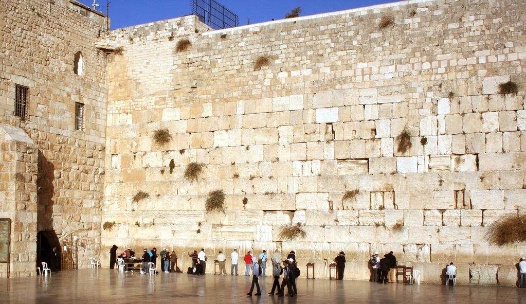 Wailing Wall(Western Wall):Jerusalem When Rome destroyed the Second Temple in 70 C.E., only one outer wall remained standing.
