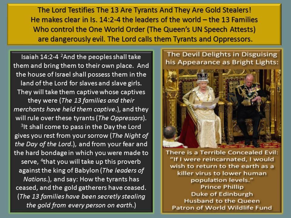 church congregations under the wings of abominations of the Little Horn (The Rothschild family and the others of the 13 families, and the Great Merchants who assist them) of the 5th Beast Kingdom of