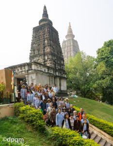 Figure 37: Group photo at the place where the Buddha stood and gazed at the bodhi tree On the third week, as the Buddha was