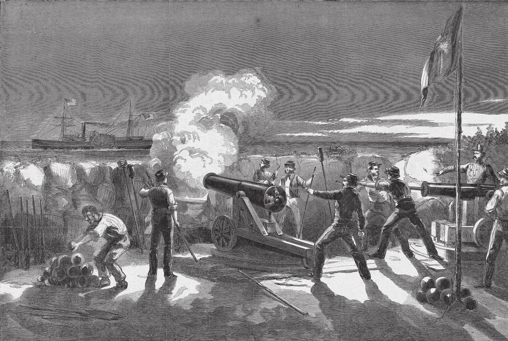 This woodcut from the January 26, 1861, issue of Harper s Weekly shows Confederate artillery