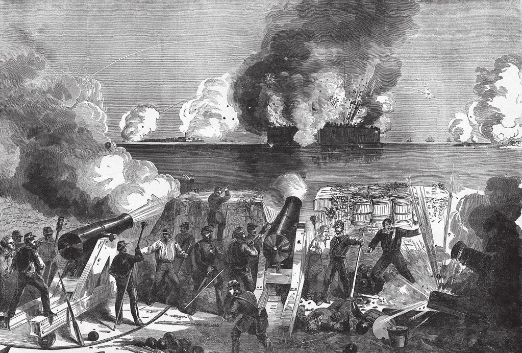 (Harper s Weekly) As illustrated in this April 27, 1861, woodcut, the bombardment of Fort Sumter