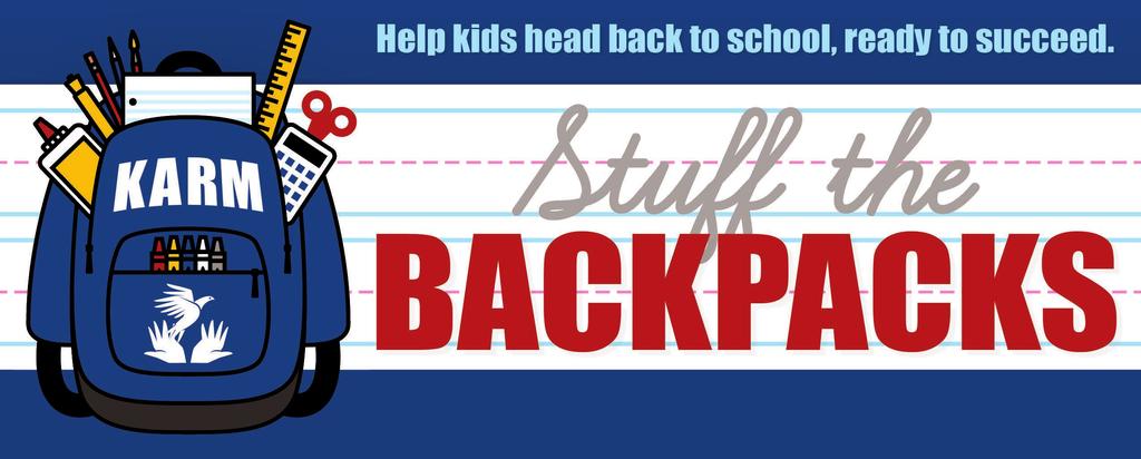 Backpacks will be distributed to children in need at KARM and in the Knox County school system.