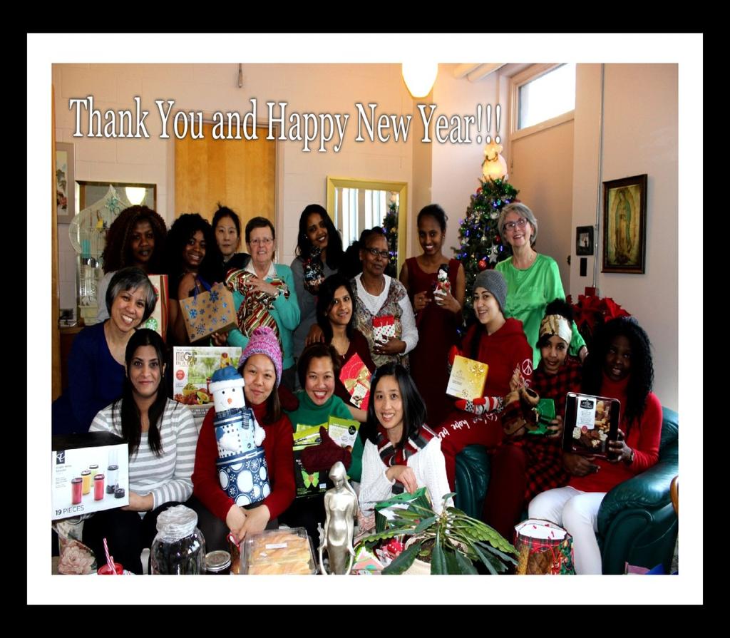 2 Thank you to members of UCWLC and Holy Family Parisioners for blessing the newcomer women living at the House of Peace with your donations of toiletries.
