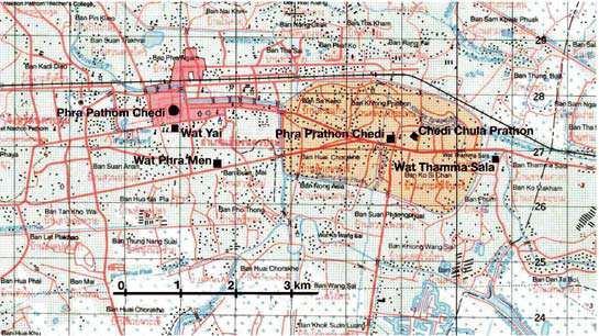 iconographical issues in The archeology of WaT phra MeN 111 Figure 1. Map of main archeological sites in Nakhon Pathom.